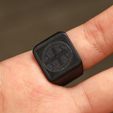 St. Benedict Cross Stainless Steel Christian Ring | Gthic.com