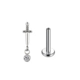 Star Dagger Zircon Inlaid Titanium Alloy Ear Piercing