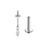 Star Dagger Zircon Inlaid Titanium Alloy Ear Piercing