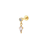 Star Dagger Zircon Inlaid Titanium Alloy Ear Piercing