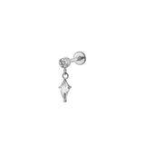 Star Dagger Zircon Inlaid Titanium Alloy Ear Piercing