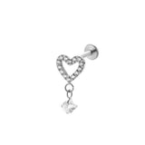 Star Dagger Zircon Inlaid Titanium Alloy Ear Piercing