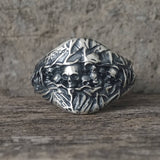 Stitched Skull Sterling Silver Gothic Ring | Gthic.com