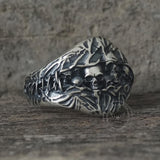 Stitched Skull Sterling Silver Gothic Ring | Gthic.com