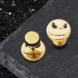 Stitched Smile Skull Stainless Steel Stud Earrings | Gthic.com