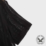 Street Casual Hollow Out Knit Short Sleeve Shirt