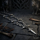 Street Punk Horseshoe Studded Sword Stainless Steel Necklace | Gthic.com