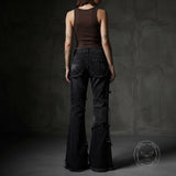 Street Punk Studded Ripped Slight-Flare Jeans | Gthic.com