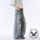 Street Retro American Ripped Loose Scimitar Jeans 03 | Gthic.com