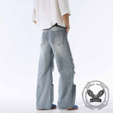 Street Retro American Ripped Loose Scimitar Jeans