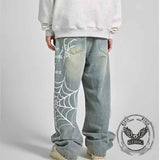 Pantalon Punk Homme en Coton Imprimé Crâne Patch