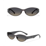 Street Stylish UV-Proof Oval-Frame PC Sunglasses