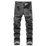 Street Vintage Multi-Pocket Cargo Denim Jeans | Gthic.com