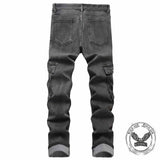 Street Vintage Multi-Pocket Cargo Denim Jeans