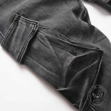 Street Vintage Multi-Pocket Cargo Denim Jeans