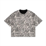 Stylish Crew Neck Reversible Leopard Print T-shirt