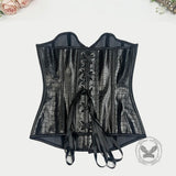 Stylish Crocodile-Embossed PU Leather Strapless Corset | Gthic.com