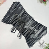 Stylish Crocodile-Embossed PU Leather Strapless Corset