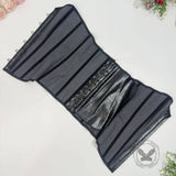 Stylish Crocodile-Embossed PU Leather Strapless Corset