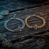 Stylish Cross Cuban Link Stainless Steel Bracelet