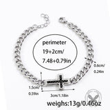 Stylish Cross Cuban Link Stainless Steel Bracelet
