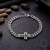 Stylish Cross Cuban Link Stainless Steel Bracelet