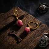 Stylish Dried Rose Stainless Steel Dangle Earrings | Gthic.com