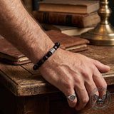 Stylish Faceted Stone Stainless Steel Beaded Bracelet | Gthic.com