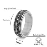 Stylish Great Wall Pattern Stainless Steel Spinner Ring