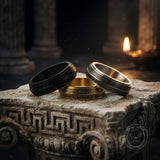 Stylish Great Wall Pattern Stainless Steel Spinner Ring | Gthic.com