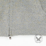 Stylish High-Neck Hooded Two-Way Zipper Knit Cardigan