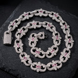 Stylish Hip-Hop Horseshoe Flower Copper Clavicle Necklace
