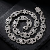 Stylish Hip-Hop Horseshoe Flower Copper Clavicle Necklace