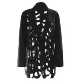 Stylish Hollow Frayed-Edge Design Suit Coat | Gthic.com