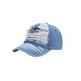 Stylish Ripped Letter Distressed Denim Baseball Cap