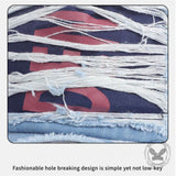 Stylish Ripped Letter Distressed Denim Baseball Cap