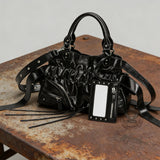 Stylish Riveted Large Capacity Shoulder PU Leather Handbag