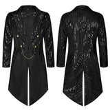 Stylish Sequin Performance Long Tailcoat Coat