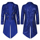 Stylish Sequin Performance Long Tailcoat Coat