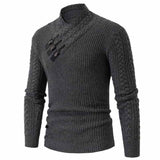 Stylish Slim Half-Turtleneck Pullover Knitted Sweater | Gthic.com