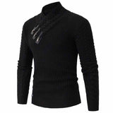 Stylish Slim Half-Turtleneck Pullover Knitted Sweater