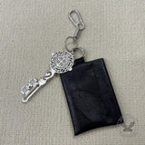 Stylish St. Benedict Key Black PU Leather Waist Wallet