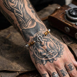Stylish Tiger's Eye Stone Alloy OT Buckle Beaded Bracelet | Gthic.com