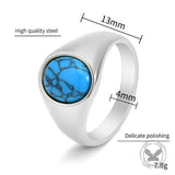 Stylish Turquoise Stainless Steel Simple Ring