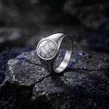 Stylish Turquoise Stainless Steel Simple Ring | Gthic.com