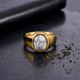 Stylish Turquoise Stainless Steel Simple Ring