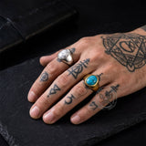 Stylish Turquoise Stainless Steel Simple Ring | Gthic.com