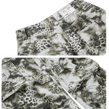 Stylish White Leopard Print Wide-Leg Baggy Jeans