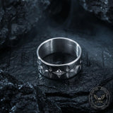 Stylish Zircon Four-Pointed Star Stainless Steel Ring