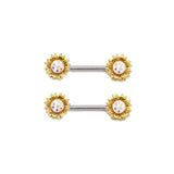 Sun Flower Design Butterfly Alloy Nipple Ring | Gthic.com